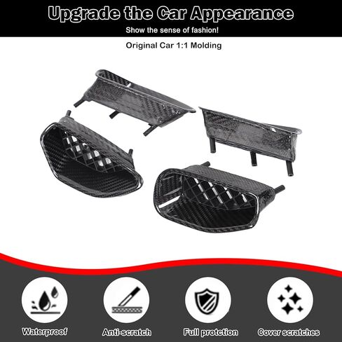 Dry Carbon Fiber Side Fender Air Vent Outlet Compatible with Corvette C6 ZR1 2005-2013 Air Intake Duct Grill Bezel Side Vent Decal Fender Cover C6 Corvette Accessories (Black) in Kuwait