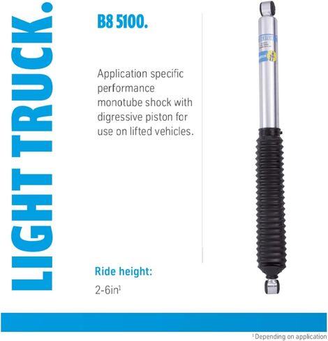 زوج من الصدمات الأحادية الخلفية من سلسلة Bilstein 5100 يناسب 2015 2020 F150 RWD مع رفع خلفي 0-1 بوصة | يتضمن ملصق TrendsAuto | 33-253237 in Kuwait