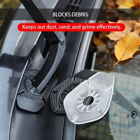 Universal Car Wiper Arm Protection Pads, Black Silicone Windshield Wiper Hole Protector Covers, 4 Pack Dust Blocking Accessories in Saudi Arabia