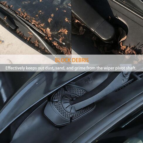 Universal Car Wiper Arm Protection Pads, Black Silicone Windshield Wiper Hole Protector Covers, 4 Pack Dust Blocking Accessories in Saudi Arabia