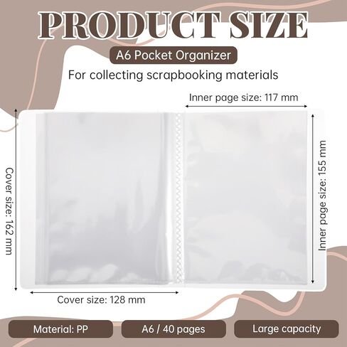 A6 Sticker Collecting Book Transparent Blank Sticker Storage Book Binder Reusable Stickers Storage Organizer for Storing Photos, Stickers, Recipe Cards, Movie Cards in Saudi Arabia