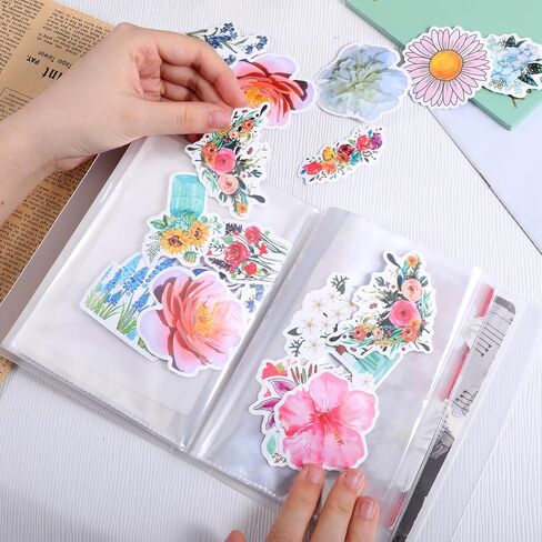 A6 Sticker Collecting Book Transparent Blank Sticker Storage Book Binder Reusable Stickers Storage Organizer for Storing Photos, Stickers, Recipe Cards, Movie Cards in Saudi Arabia