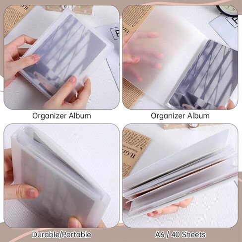 A6 Sticker Collecting Book Transparent Blank Sticker Storage Book Binder Reusable Stickers Storage Organizer for Storing Photos, Stickers, Recipe Cards, Movie Cards in Saudi Arabia