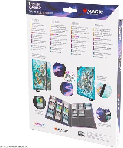 Gamegenic Magic: The Gathering Lorwyn Eclipsed Casual Album 18-Pocket - Sygg, Wanderwine Wisdom/Sygg, Wanderbrine Shield Design, Holds 360 Double-Sleeved Cards, Side-Loading Pages in Kuwait
