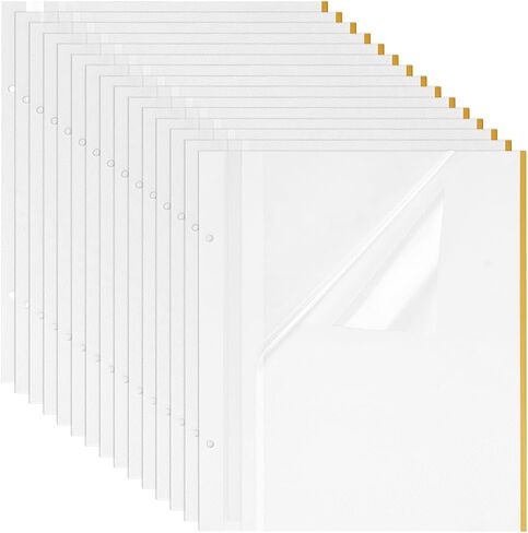 BENECREAT 15 Pack White Self Adhesive Photo Album Pages, 12.4x10.6 Inch Large Size Scrapbook Refill with Pre Drilled Holes for Wedding Memory Books and Photo Display in Kuwait