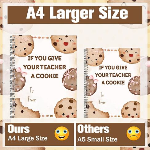 MotiMind 4 Pcs Teacher Appreciation Gifts Cookie Book A4 Large Appreciation Gift Book for Best Teacher Ever Thoughtful Creative Thank You Gift School Classroom in Kuwait