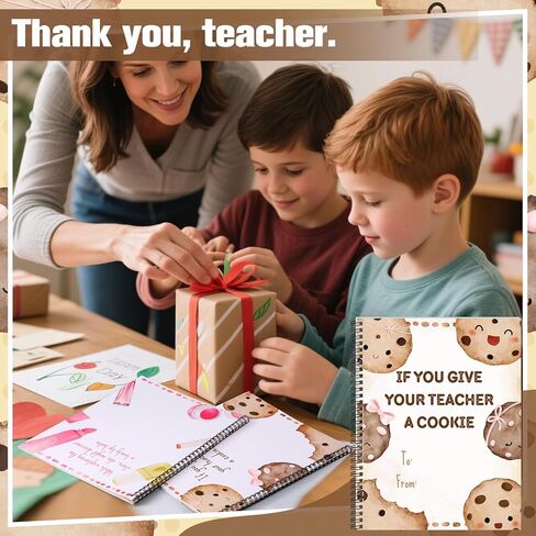 MotiMind 4 Pcs Teacher Appreciation Gifts Cookie Book A4 Large Appreciation Gift Book for Best Teacher Ever Thoughtful Creative Thank You Gift School Classroom in Kuwait