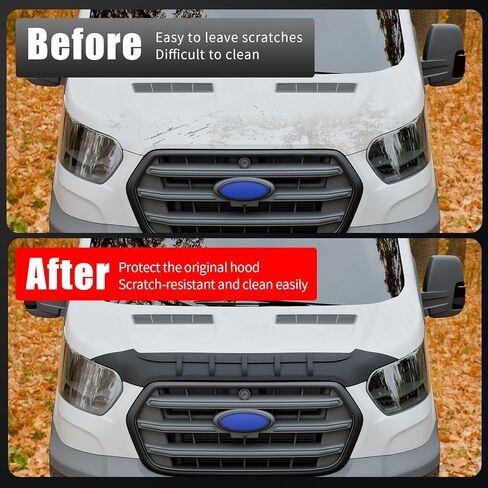 Hood Protector Compatible with 2020-2026 Ford Transit TPE Hood Shield Hood Deflector Hood Guard for 2025 Transit Accessories in Saudi Arabia