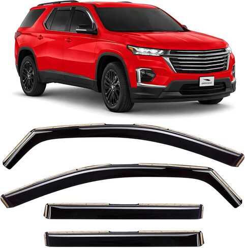 Voron Glass in-Channel Extra Durable Rain Guards for Chevrolet (Chevy) Traverse 2018-2024, Window Deflectors, Vent Window Visors, 4 Pieces - 220118 in Saudi Arabia
