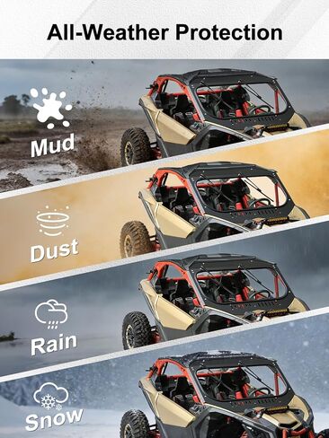 زجاج أمامي متوافق مع Can-Am Maverick X3 2017–2025، زجاج أمان مصفح مقاس 8 مم معتمد من وزارة النقل، وضوح مقاوم للخدش مع مساحات يدوية مزدوجة وفتحات انزلاقية قابلة للتعديل in Kuwait