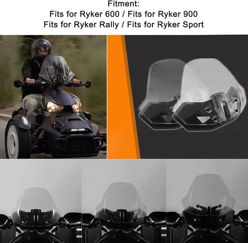 Adjustable , Sport Wind Screen for Ryker 600 900 Sport with OE Number 219401032, Maximum Impact Proof, Fits for Ryker 600 900 Sport (Gray) in Saudi Arabia