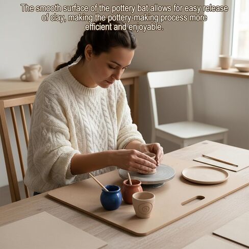 Afcabakila 2 Pcs Wedging Board for Pottery, Clay Board with Handle, 9mm Thick MDF Clay Wedging Boards for Ceramics, Pottery & Sculpting, Non-slip Surface & Portable Design, Boards for Clays Enthusiast in Saudi Arabia