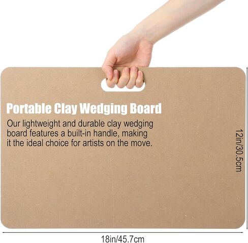 Afcabakila 2 Pcs Wedging Board for Pottery, Clay Board with Handle, 9mm Thick MDF Clay Wedging Boards for Ceramics, Pottery & Sculpting, Non-slip Surface & Portable Design, Boards for Clays Enthusiast in Saudi Arabia