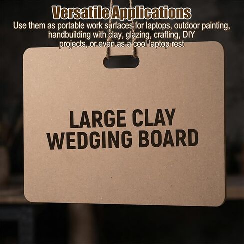 Afcabakila 2 Pcs Wedging Board for Pottery, Clay Board with Handle, 9mm Thick MDF Clay Wedging Boards for Ceramics, Pottery & Sculpting, Non-slip Surface & Portable Design, Boards for Clays Enthusiast in Saudi Arabia