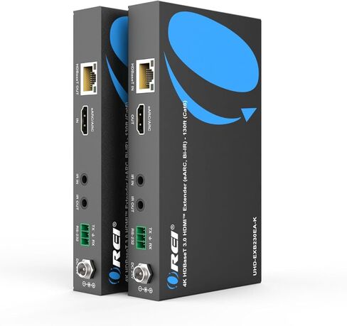 OREI 4K eARC HDMI Extender Balun HDBaseT 3.0 UltraHD 4K @ 60Hz 4:4:4 Over Single CAT6/7 Cable with LAN, CEC, ARC & Bi Directional IR Support, RS-232 Up to 130 Ft Audio Out - PoC in Saudi Arabia