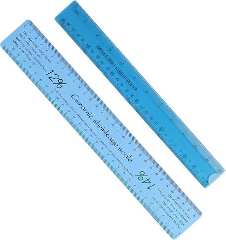 RAHHLIZS 2pcs Ceramic Shrinkage Scale Ruler Ceramic Tools for Pottery Plastic Measuring Ruler for Pottery Lovers Clay Sculpture Tools Carving Shaping Clay Sculpture Modeling in Saudi Arabia