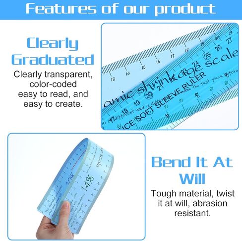 RAHHLIZS 2pcs Ceramic Shrinkage Scale Ruler Ceramic Tools for Pottery Plastic Measuring Ruler for Pottery Lovers Clay Sculpture Tools Carving Shaping Clay Sculpture Modeling in Saudi Arabia
