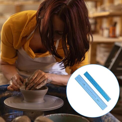 RAHHLIZS 2pcs Ceramic Shrinkage Scale Ruler Ceramic Tools for Pottery Plastic Measuring Ruler for Pottery Lovers Clay Sculpture Tools Carving Shaping Clay Sculpture Modeling in Saudi Arabia