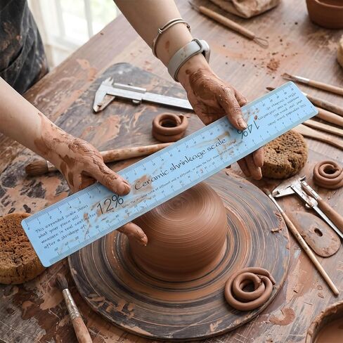 RAHHLIZS 2pcs Ceramic Shrinkage Scale Ruler Ceramic Tools for Pottery Plastic Measuring Ruler for Pottery Lovers Clay Sculpture Tools Carving Shaping Clay Sculpture Modeling in Saudi Arabia