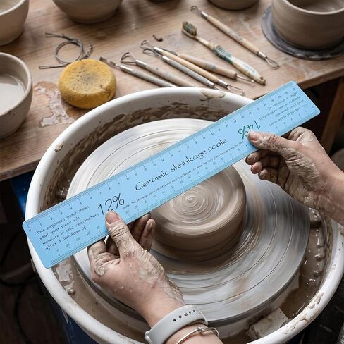 RAHHLIZS 2pcs Ceramic Shrinkage Scale Ruler Ceramic Tools for Pottery Plastic Measuring Ruler for Pottery Lovers Clay Sculpture Tools Carving Shaping Clay Sculpture Modeling in Saudi Arabia