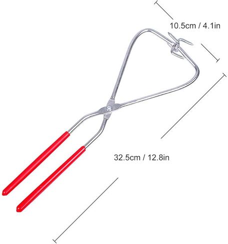 Pwshymi Dipping Tongs, Stainless Steel with Plastic Grip for Heat Protection, 360 Degree Glaze Blowing, Easy to Clean and Compact, Pottery Sculpture Tongs, for Pottery Crafting and Glaze Dipping in Kuwait