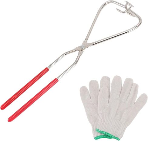 Pwshymi Dipping Tongs, Stainless Steel with Plastic Grip for Heat Protection, 360 Degree Glaze Blowing, Easy to Clean and Compact, Pottery Sculpture Tongs, for Pottery Crafting and Glaze Dipping in Kuwait
