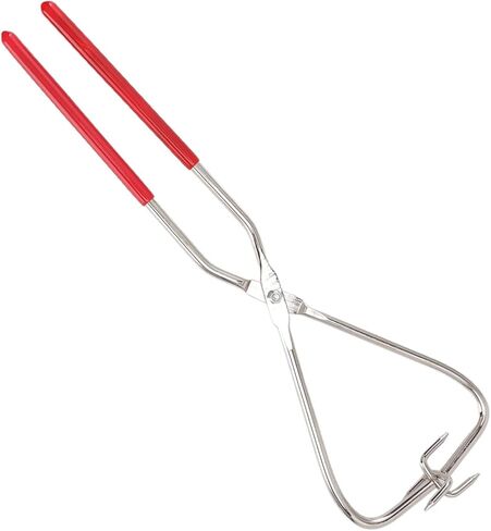 Pwshymi Dipping Tongs, Stainless Steel with Plastic Grip for Heat Protection, 360 Degree Glaze Blowing, Easy to Clean and Compact, Pottery Sculpture Tongs, for Pottery Crafting and Glaze Dipping in Kuwait