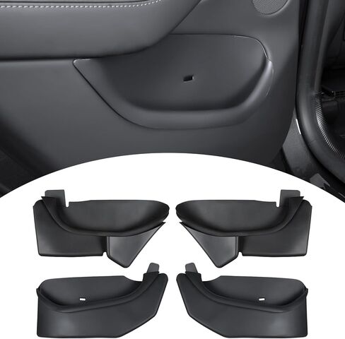 2025 2026 Tesla Model Y Juniper Door Organizer Trays - Upgraded TPE Door Side Storage Box with 2 Extra Storage Bags Set of 4 Black in Saudi Arabia