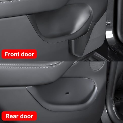 2025 2026 Tesla Model Y Juniper Door Organizer Trays - Upgraded TPE Door Side Storage Box with 2 Extra Storage Bags Set of 4 Black in Saudi Arabia