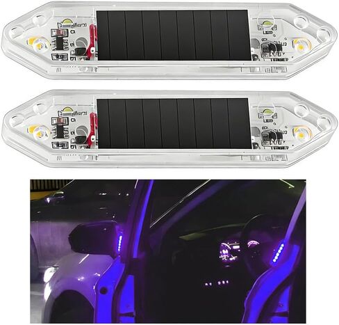HZEL 2 قطعة ضوء تحذير LED مغناطيسي لباب السيارة، مستشعر لاسلكي لعتبة الباب على جانب الطريق، ضوء إشارة أمان وامض LED، مصباح تحذير ترحيبي بخطوات الباب التلقائي، عالمي للمركبات (أبيض) in Kuwait
