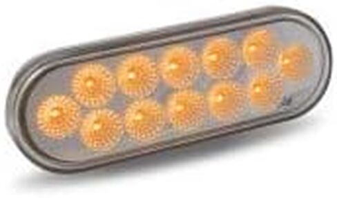 DUAL REVOLUTION RED STOP, TURN & TAIL TO AMBER STROBE LED OVAL LIGHT in Saudi Arabia
