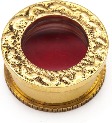 Needzo Small Travel Size Brass Reliquary, Miniature Portable Relic Holder, Red Velvet Lined Interior, 1 x 1 Inch in Kuwait