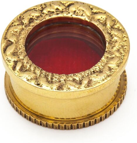 Needzo Small Travel Size Brass Reliquary, Miniature Portable Relic Holder, Red Velvet Lined Interior, 1 x 1 Inch in Kuwait