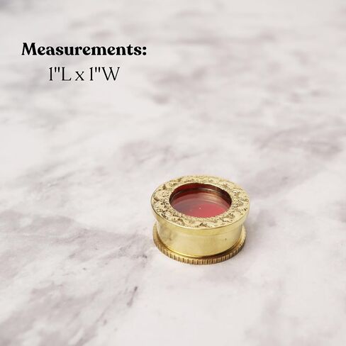 Needzo Small Travel Size Brass Reliquary, Miniature Portable Relic Holder, Red Velvet Lined Interior, 1 x 1 Inch in Kuwait