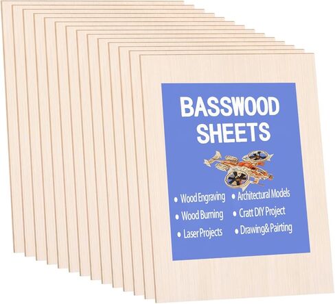 15 Pack Balsa Wood Sheets, 2mm Plywood Sheet, Basswood Sheets 5X7X1/16 Inch,Unfinished Wood Boards Blanks for Laser Cutting, Engraving, Burning, Crafts in Saudi Arabia