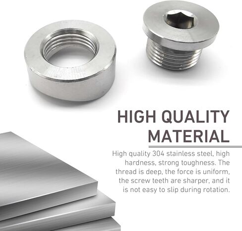 WZP O 2 مستشعر Bung، M18 X 1.5 تصاعد تصاعد Bung ومكونات، 304 الفولاذ المقاوم للصدأ محرز نمط Bungs مجموعة، O 2 محول فاصل الاستشعار لأنبوب 3 بوصة (فضي) in Kuwait