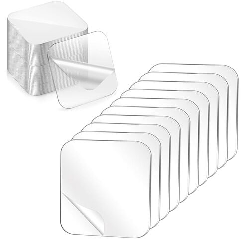 50Pcs Strong Double Sided Sticky Pads 2.4Inch Heavy Duty Adhesive Pads for Mounting Waterproof, Wall Mounting Tape for Home, Craft DIY 2 Sided Precut Nano Gel Wall Mount Glue in Saudi Arabia