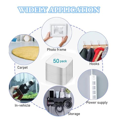 50Pcs Strong Double Sided Sticky Pads 2.4Inch Heavy Duty Adhesive Pads for Mounting Waterproof, Wall Mounting Tape for Home, Craft DIY 2 Sided Precut Nano Gel Wall Mount Glue in Saudi Arabia