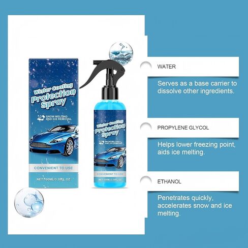 Car Windshield Deicer Spray Fast Acting Ice Melter and Snow Remover for Auto Glass Windows Mirrors Wipers Winter Frost Guard Defroster Essential Vehicle Accessories,1bottle in Saudi Arabia