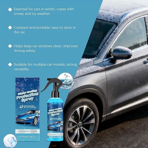 Car Windshield Deicer Spray Fast Acting Ice Melter and Snow Remover for Auto Glass Windows Mirrors Wipers Winter Frost Guard Defroster Essential Vehicle Accessories,1bottle in Saudi Arabia