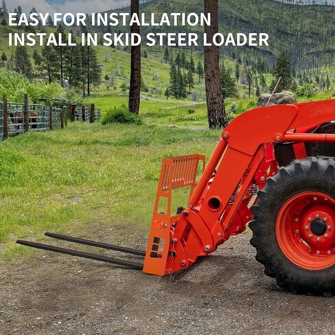 مرفق إطار شوكة البليت مقاس 45 بوصة من YITAMOTOR مع شفرات رافعة شوكية لشوكة البليت مقاس 48 بوصة، سعة 4000 رطل مع 3 أكمام رمح لجرارات لوادر انزلاقية التوجيه من كوبوتا بوبكات in Kuwait
