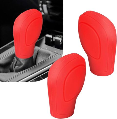 2PCS Car Gear Shift Knob Cover, Anti-Slip & Scratch-Resistant Shift Knob Protector, Comfortable Silicone Handbrake Shifter Cover for Men Women, Universal Vehicle Interior Accessories (Pink) in Kuwait