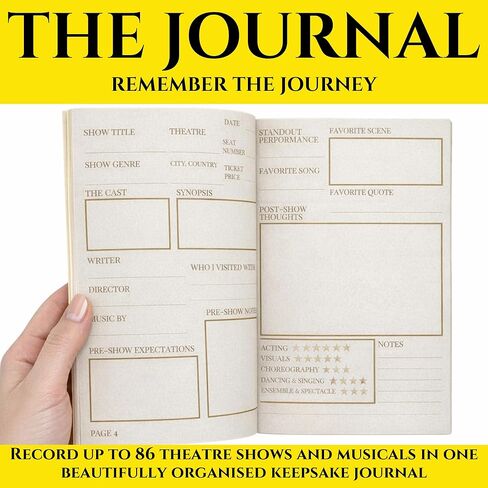 ASVP Shop My Theatre Journal: Musical Theatre Log Book to Record 86 Shows - Broadway Memory Journal for Theatre Lovers - Track Cast, Songs, Scenes, Ratings & Ticket Memories in Kuwait