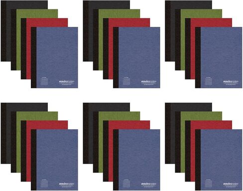 Roaring Spring Environotes Recycled Composition Notebook, Graph Ruled Durable Hard Cover Comp Book, 24 Pack, 5x5 Grid, 60 Sheets (120 Pages), 20 lb Paper, 9.75 x 7.5 Inches, Made in USA in Kuwait