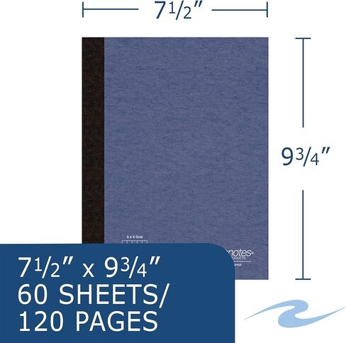 Roaring Spring Environotes Recycled Composition Notebook, Graph Ruled Durable Hard Cover Comp Book, 24 Pack, 5x5 Grid, 60 Sheets (120 Pages), 20 lb Paper, 9.75 x 7.5 Inches, Made in USA in Kuwait
