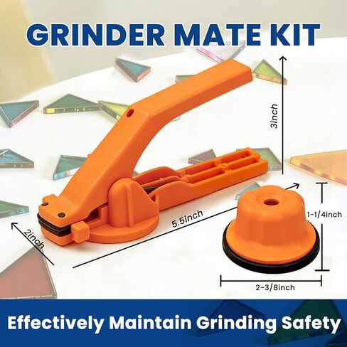Grinder Mate Kit Includes Grinder Cookie and Stained Glass Holding Tool Specially Designed for Colored Glass DIY Enthusiasts, Keeping Fingers Away from The Grinding Head, Improves Grinding Efficiency in Saudi Arabia