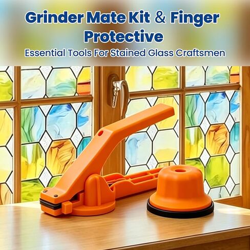 Grinder Mate Kit Includes Grinder Cookie and Stained Glass Holding Tool Specially Designed for Colored Glass DIY Enthusiasts, Keeping Fingers Away from The Grinding Head, Improves Grinding Efficiency in Saudi Arabia