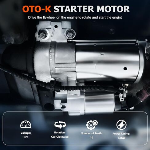 Starter Motor Compatible with 11-17 Chrysler 200 Town & Country,11-20 Dodge Avenger Grand Caravan,14 Jeep Journey Cherokee,12-15 Ram C/V,Promaster 1500 2500 3500,3.6L V6,12V 1.3KW 10Teeth,19616 in Saudi Arabia