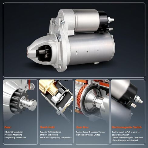 Starter Motor Compatible with 11-17 Chrysler 200 Town & Country,11-20 Dodge Avenger Grand Caravan,14 Jeep Journey Cherokee,12-15 Ram C/V,Promaster 1500 2500 3500,3.6L V6,12V 1.3KW 10Teeth,19616 in Saudi Arabia