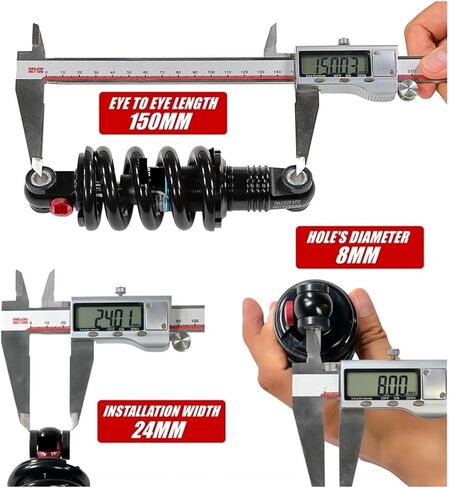 150MM 2000LBS Variable Damping Shock Absorber Compatible For TEVERUN Fighter 7260R V4 V5 Rear Compatible For EMOVE Roadster Electric Scooter in Saudi Arabia